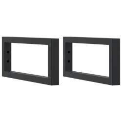 Supports d'étagères pour lavabo 2 pcs noir rectangulaire acier 