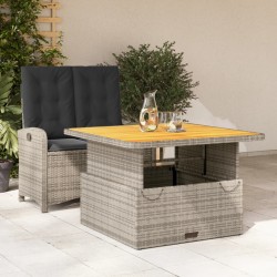 Ensemble à manger de jardin et coussins 2 pcs gris rotin 