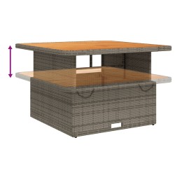 Ensemble à manger de jardin et coussins 2 pcs gris rotin 