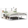 Lit bibliothèque sans matelas blanc 180x200 cm bois pin massif 