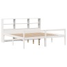 Lit bibliothèque sans matelas blanc 180x200 cm bois pin massif 