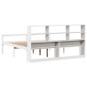 Lit bibliothèque sans matelas blanc 180x200 cm bois pin massif 