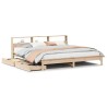 Lit bibliothèque sans matelas 200x200 cm bois massif de pin 