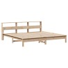 Lit bibliothèque sans matelas 200x200 cm bois massif de pin 