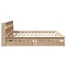 Lit bibliothèque sans matelas 200x200 cm bois massif de pin 