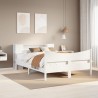 Cadre de lit sans matelas blanc 120x200 cm bois de pin massif 