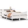 Cadre de lit sans matelas blanc 120x200 cm bois de pin massif 