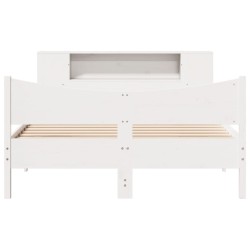Cadre de lit sans matelas blanc 120x200 cm bois de pin massif 