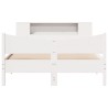 Cadre de lit sans matelas blanc 120x200 cm bois de pin massif 
