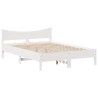 Cadre de lit sans matelas blanc 120x200 cm bois de pin massif 