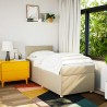 Sommier à lattes de lit avec matelas Crème 90x200 cm Tissu 