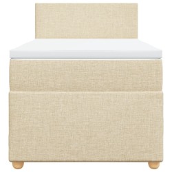 Sommier à lattes de lit avec matelas Crème 90x200 cm Tissu 