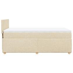 Sommier à lattes de lit avec matelas Crème 90x200 cm Tissu 