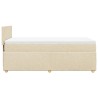 Sommier à lattes de lit avec matelas Crème 90x200 cm Tissu 