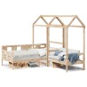 Ensemble de lit de jour et de banc avec toit sans matelas 