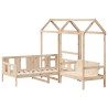 Ensemble de lit de jour et de banc avec toit sans matelas 