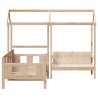 Ensemble de lit de jour et de banc avec toit sans matelas 