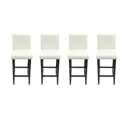 Tabourets de bar lot de 4 blanc similicuir 