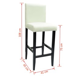 Tabourets de bar lot de 4 blanc similicuir 