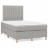 Sommier à lattes de lit et matelas gris clair 120x190 cm tissu 