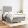 Sommier à lattes de lit et matelas gris clair 120x190 cm tissu 
