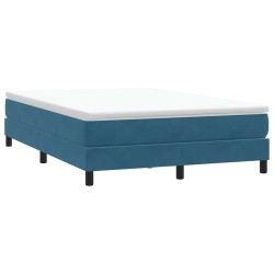 Sommier à lattes de lit et matelas bleu foncé 140x220cm velours 
