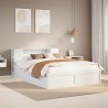 Cadre de lit sans matelas blanc 120x200 cm bois de pin massif 