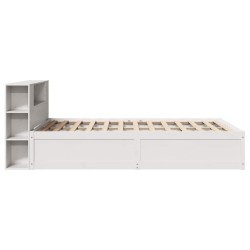 Cadre de lit sans matelas blanc 120x200 cm bois de pin massif 