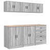 Armoires de garage 6 pcs sonoma gris bois d'ingénierie 
