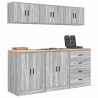 Armoires de garage 6 pcs sonoma gris bois d'ingénierie 