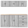 Armoires de garage 6 pcs sonoma gris bois d'ingénierie 