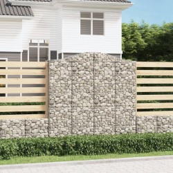 Paniers à gabions arqués 2 pcs 200x50x200/220 cm Fer galvanisé 