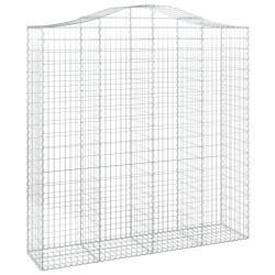 Paniers à gabions arqués 2 pcs 200x50x200/220 cm Fer galvanisé 