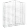 Paniers à gabions arqués 2 pcs 200x50x200/220 cm Fer galvanisé 