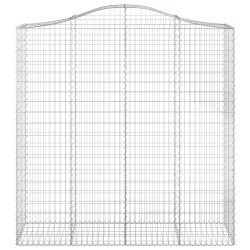 Paniers à gabions arqués 2 pcs 200x50x200/220 cm Fer galvanisé 