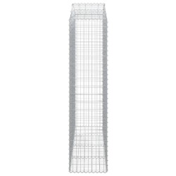 Paniers à gabions arqués 2 pcs 200x50x200/220 cm Fer galvanisé 