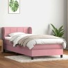 Sommier à lattes de lit avec matelas rose 90x220 cm velours 