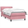 Sommier à lattes de lit avec matelas rose 90x220 cm velours 