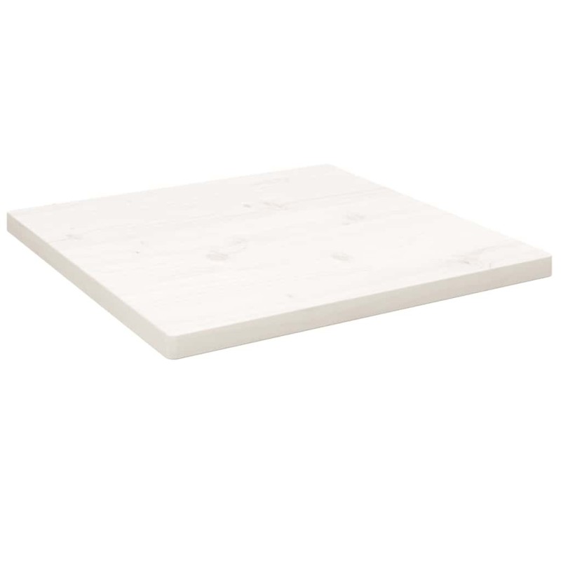 Dessus de table blanc 40x40x2,5 cm bois de pin massif 