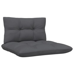 Salon de jardin 5 pcs avec coussins anthracite bois de pin 