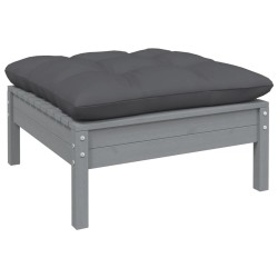 Salon de jardin 5 pcs avec coussins anthracite bois de pin 