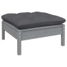 Salon de jardin 5 pcs avec coussins anthracite bois de pin 