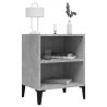 Table de chevet avec pieds en métal gris béton 40x30x50 cm 