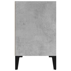 Table de chevet avec pieds en métal gris béton 40x30x50 cm 