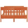 Cadre de lit sans matelas cire marron 140x190cm bois pin massif 