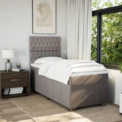 Sommier à lattes de lit avec matelas Taupe 90x190 cm Tissu 