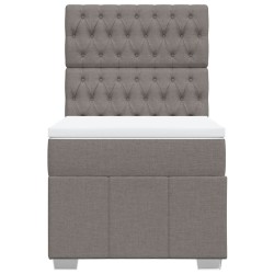 Sommier à lattes de lit avec matelas Taupe 90x190 cm Tissu 