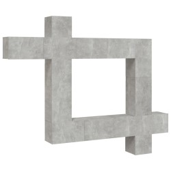 Ensemble de meubles TV 9 pcs Gris béton Bois d'ingénierie 
