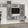 Ensemble de meubles TV 9 pcs Gris béton Bois d'ingénierie 