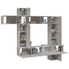 Ensemble de meubles TV 9 pcs Gris béton Bois d'ingénierie 